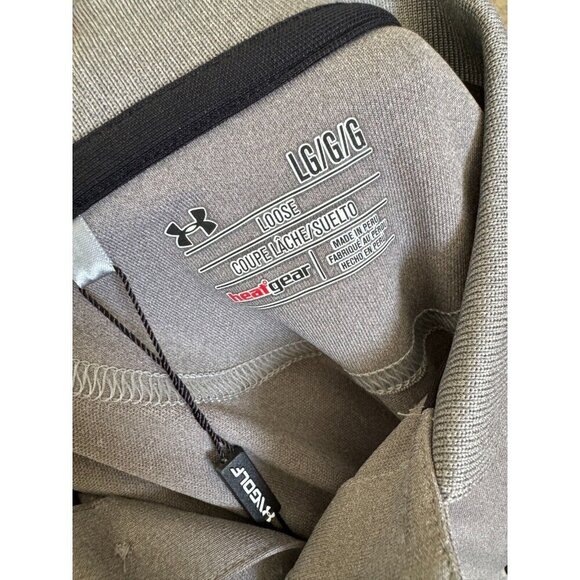 Under Armour Grey HeatGear Tech Short Sleeve Sport Golf Polo Mens Size Large - Picture 6 of 6